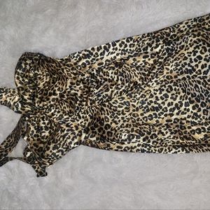 Cheetah print formal mini dress